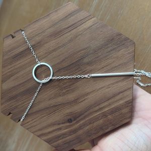 Trendy Y Bar Drop Necklace, Dainty